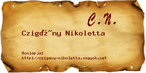 Czigány Nikoletta névjegykártya